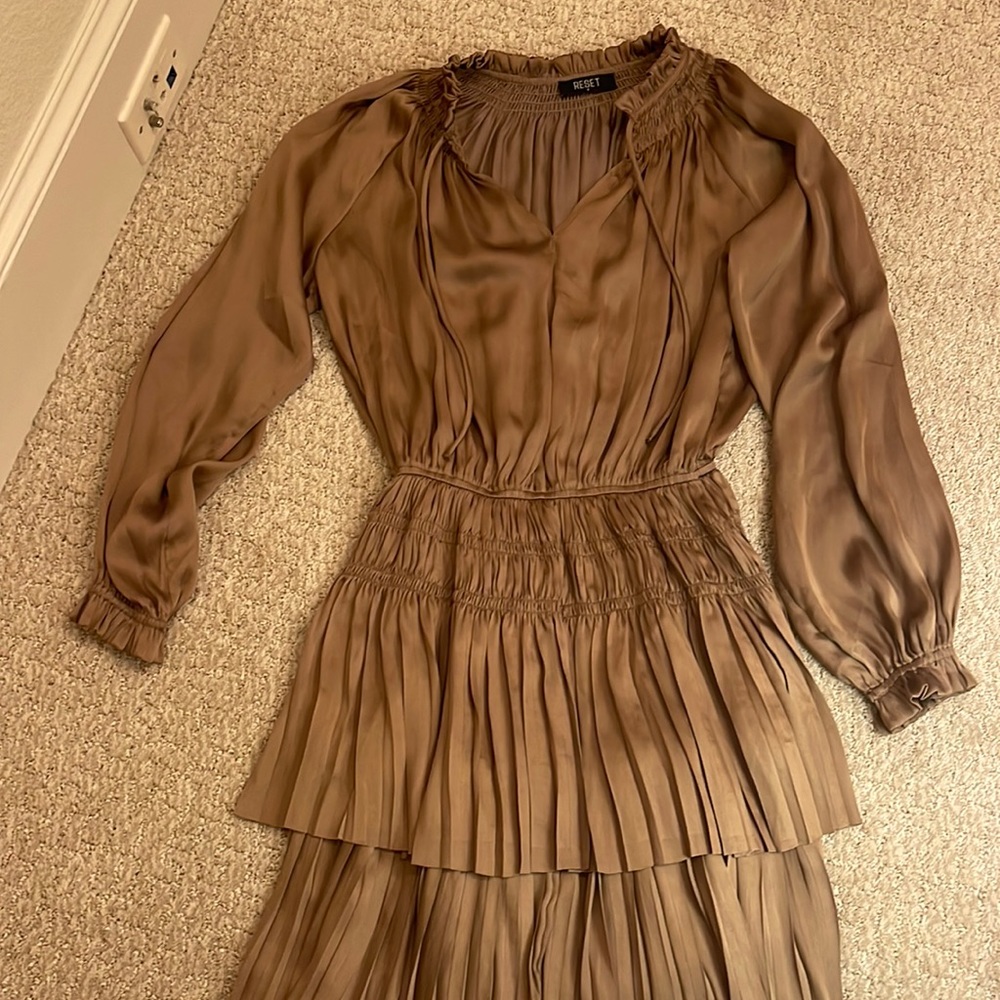 Long sleeve coffee colored dress